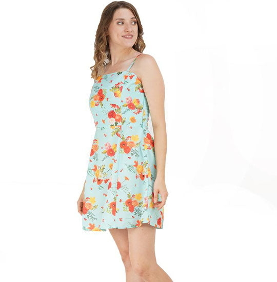 Elchic Blue A-Line Floral Mini Dress