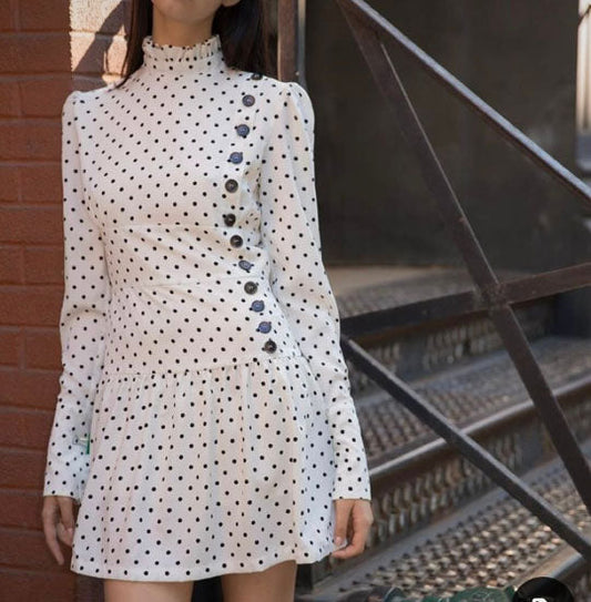 Elchic Polka dot Side Button Down Dress