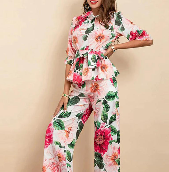 Tropical Floral Print Co-ord Set