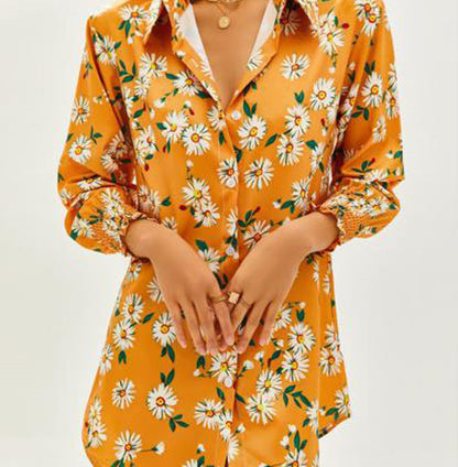 Elchic Floral print Shirt Collar Top