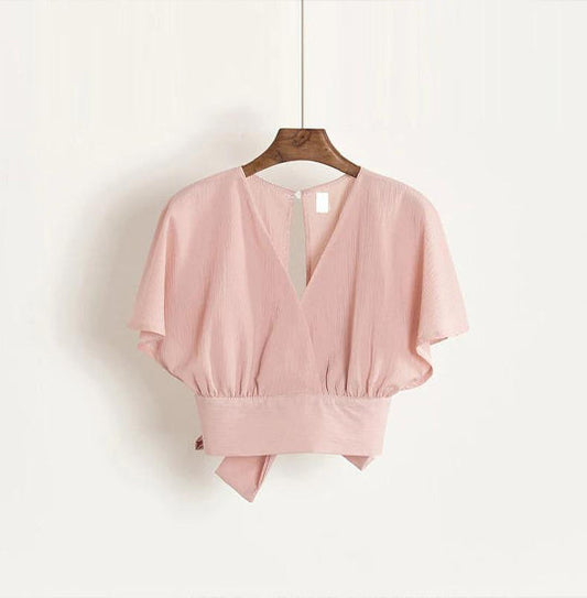 Elchic Peach Solid Crop Top