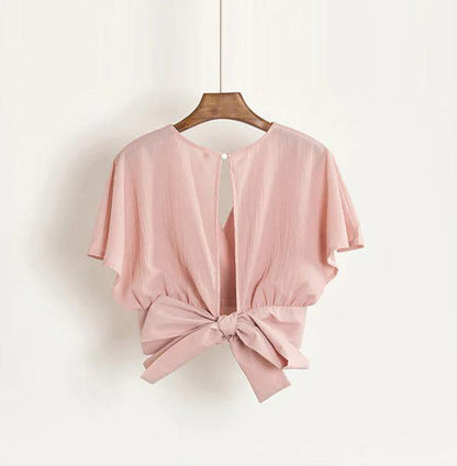 Elchic Peach Solid Crop Top