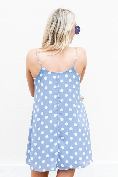 Elchic Polka Dot Blue and White Mini Dress