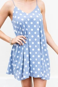 Elchic Polka Dot Blue and White Mini Dress