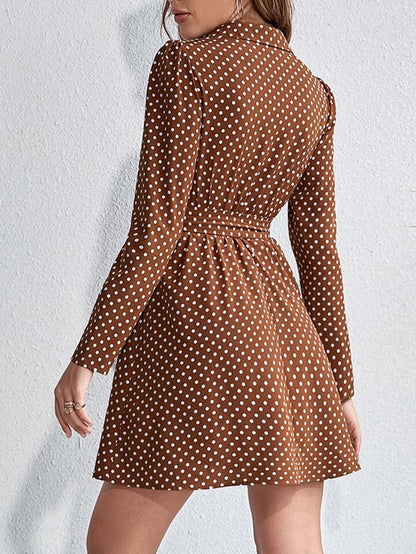 Elchic Polka Dot A-line Belted Dress