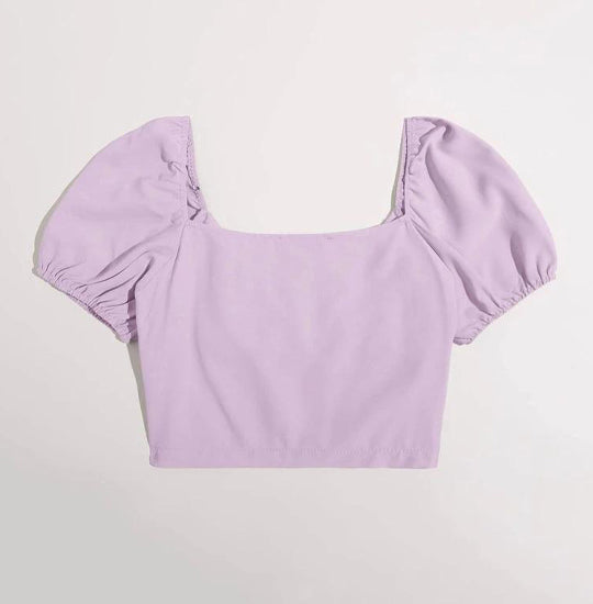 Elchic Purple Solid Crop Top