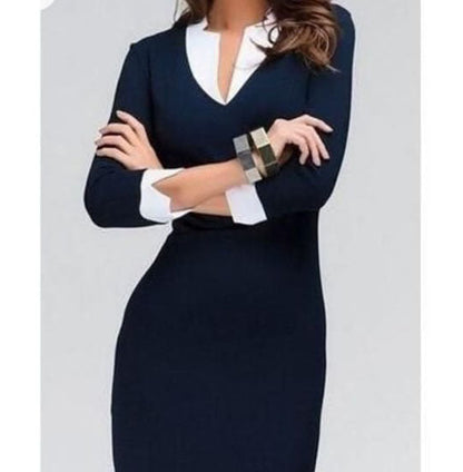 Elchic Blue Pencil Skirt Office Dress