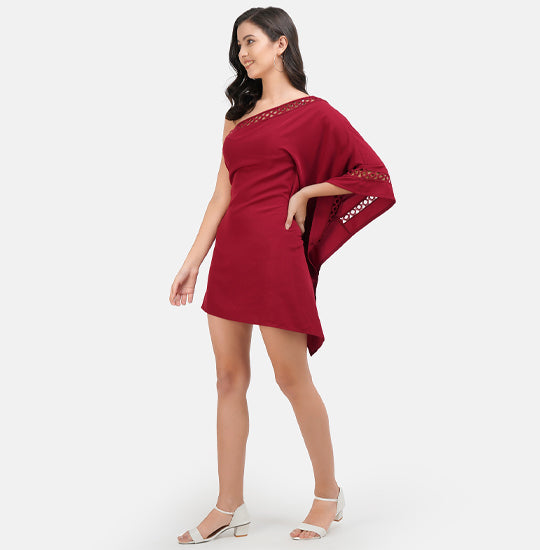 Elchic Wine Kaftan Party Dress