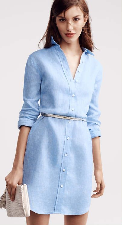 Elchic Cotton Blue Shirt Dress