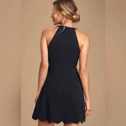 Elchic Halter Neck Black Mini Dress