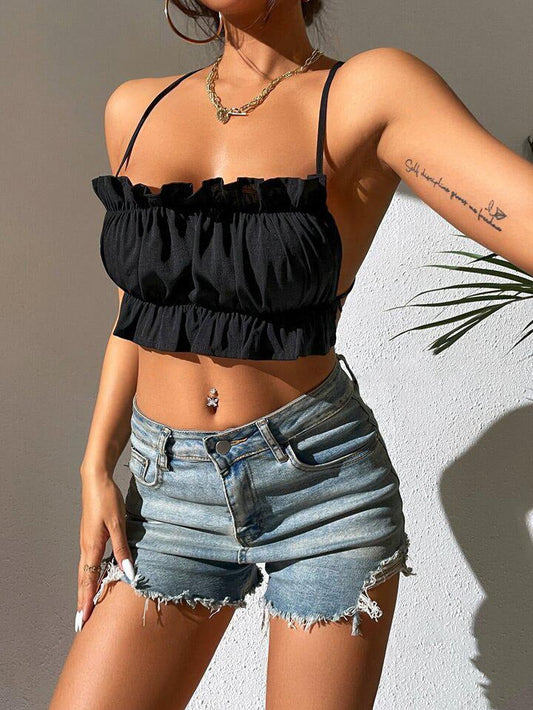 Elchic Halter Neck and Lace-up Backless Top