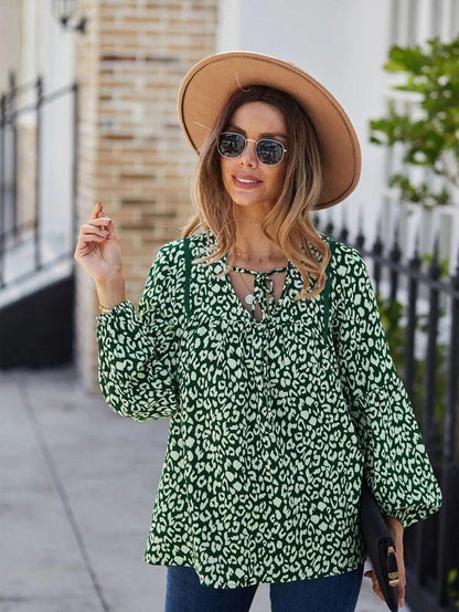 Elchic Green & White Leopard Print Top