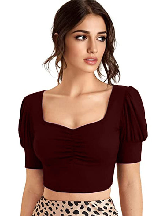 Sweetheart Neck Velvet Top