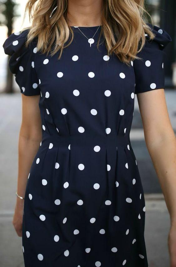 Elchic Charming Polka Dot Puff Sleeve Dress